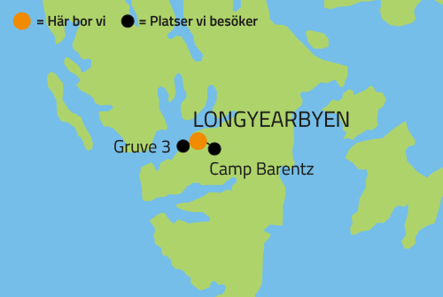 Geografisk karta ver Svalbard
